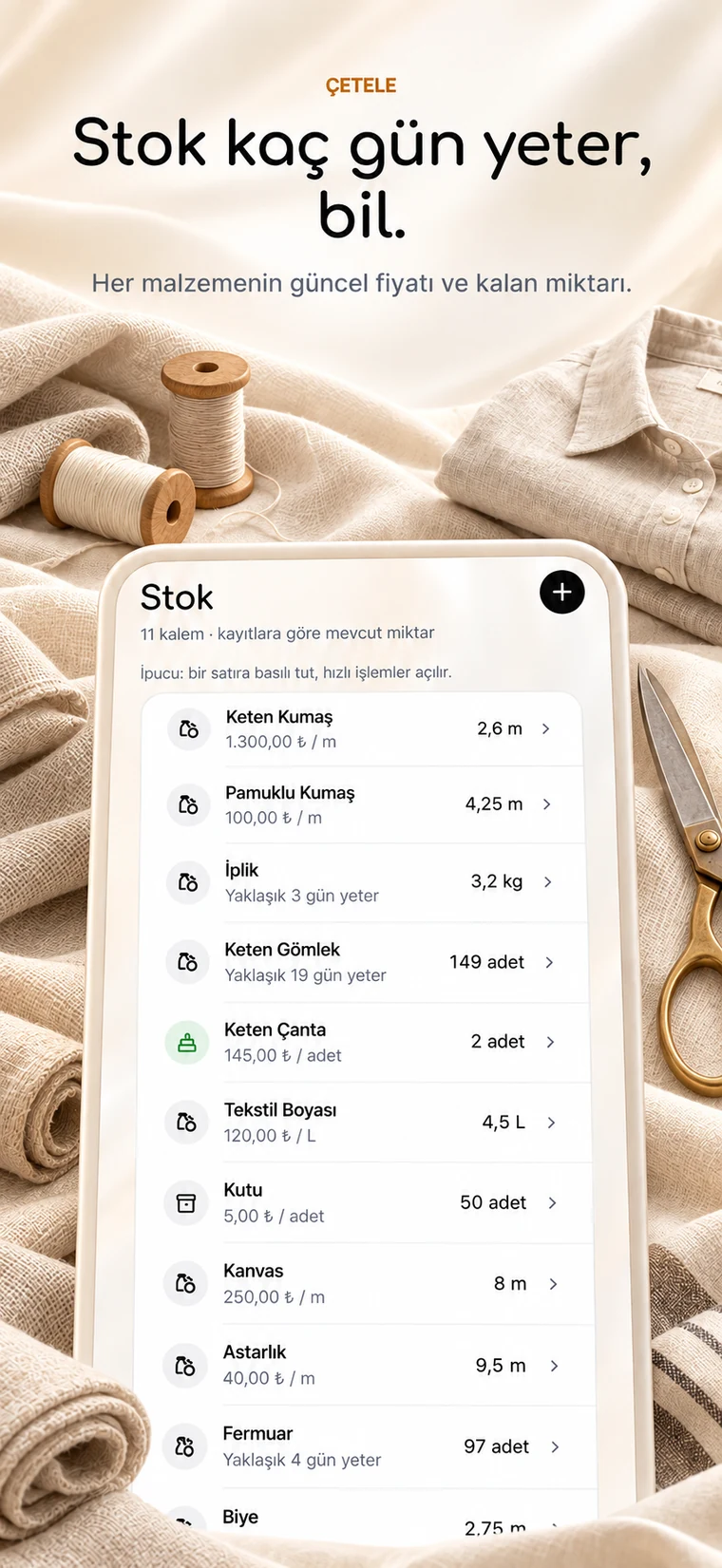 Stok kaç gün yeter, bil